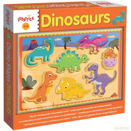 LUDATTICA Drewniane puzzle Dinozaury [PUZZLE]