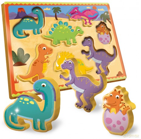 LUDATTICA Drewniane puzzle Dinozaury [PUZZLE]