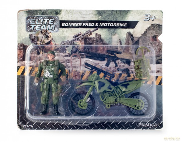 PLASTICA Bombowiec Fred&motocykl [FIGURKA]