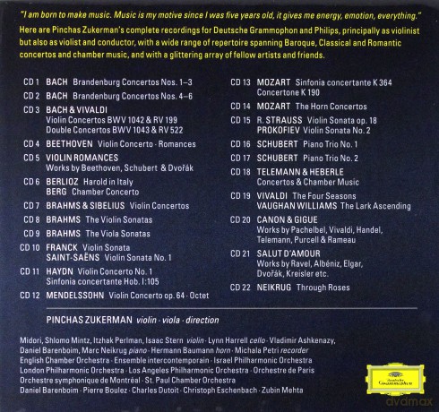 Pinchas Zukerman: Complete Recordings On Dg And Philips [22CD]