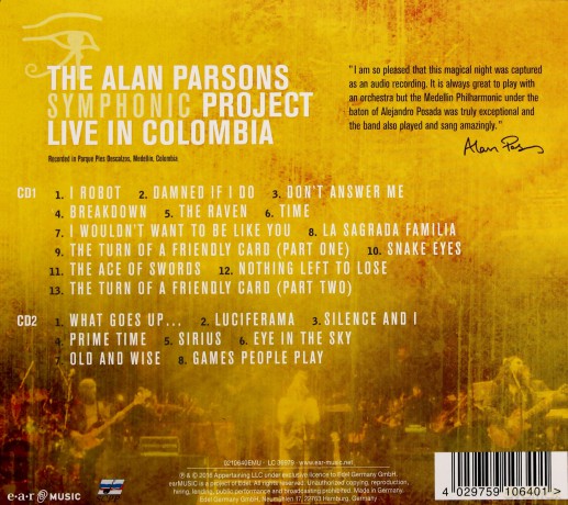 Alan Parsons Project: Live In Colombia [2CD]