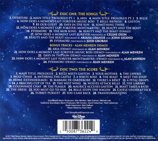 Beauty and the Beast soundtrack (Piękna i Bestia) (Alan Menken) (Deluxe) (Disney) [2CD]