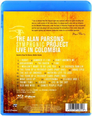 Alan Parsons Project: Live In Colombia [Blu-Ray]