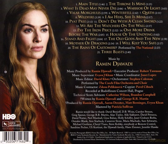 Game Of Thrones 2 soundtrack (Gra o Tron) (Ramin Djawadi) [CD]