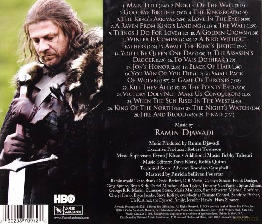 Game Of Thrones soundtrack (Gra o Tron) (Ramin Djawadi) [CD]