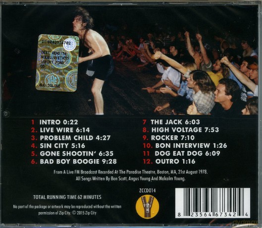 AC/DC: Paradise Theatre Boston 1978 [CD]