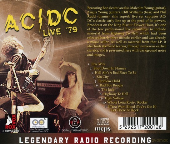 AC/DC: Live '79- Towson State College, Maryland October '79 [CD]