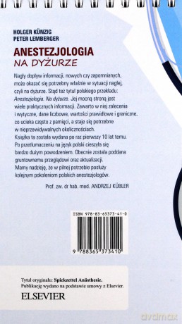 Anestezjologia. Na dyżurze - H. Knzig, P. Lemberger [KSIĄŻKA]