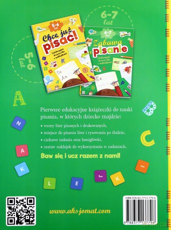 Edukacyjna książeczka z naklej. Zabawa w pisanie [KSIĄŻKA]