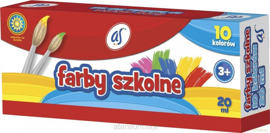 Farby szkolne 10 kolorów 20 ml