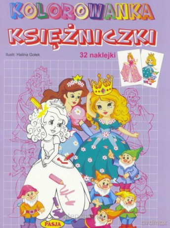 Kolorowanka Księżniczki 32 naklejki - Halina Gołek [KSIĄŻKA]