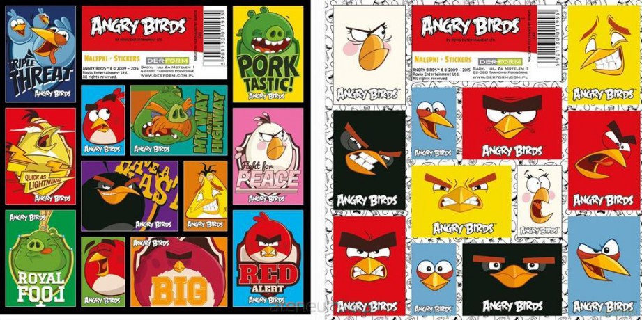 Nalepki 16x16 Angry Birds (25 szt)
