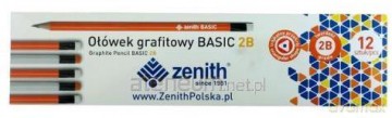 Ołówek Basic trójkątny z gumką 2B (12 szt)