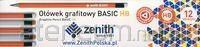 Ołówek Basic trójkątny z gumką HB (12 szt)