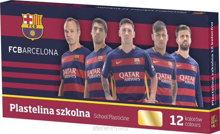 Plastelina szkolna 12 kolorów FC Barcelona