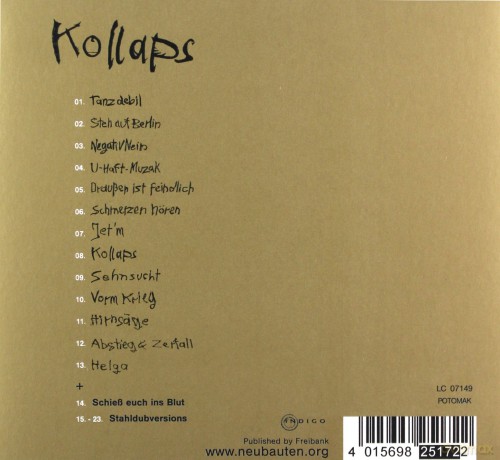 Einsturzende Neubauten: Kollaps (digipack) [CD]