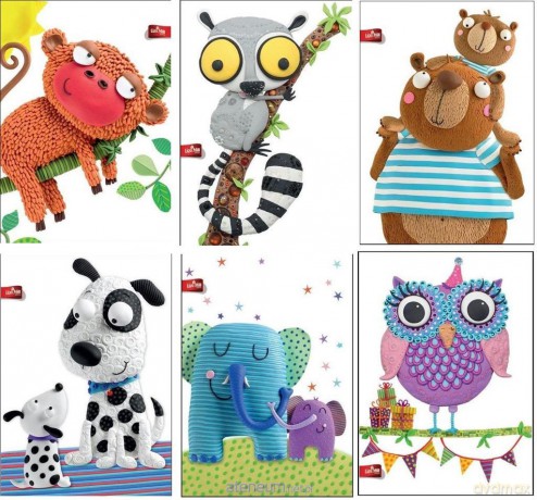Zeszyt Marmar Blindruck A4/40K kratka ZOO (10 szt)