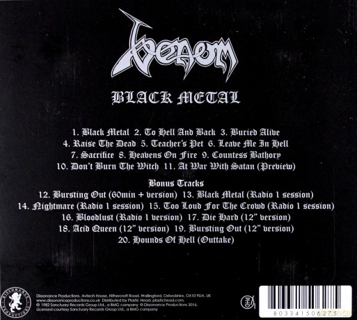 Venom: Black Metal (digipack) [CD]
