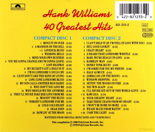 Hank Williams: 40 Greatest Hits [2CD]