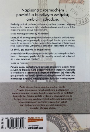 Paryska żona - Paula Mclain [KSIĄŻKA]