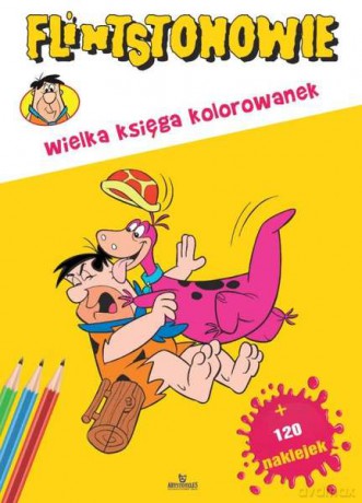 Wielka księga kolorowanek Flintstonowie + naklejki [KSIĄŻKA]