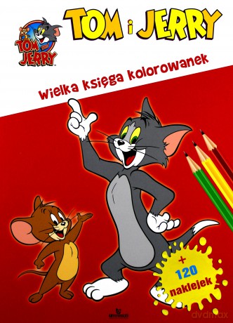 Wielka księga kolorowanek Tom i Jerry + naklejki [KSIĄŻKA]