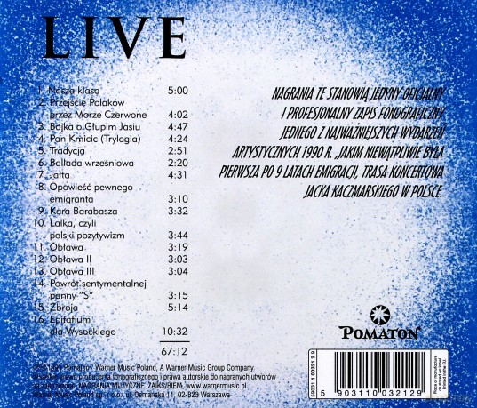 Jacek Kaczmarski: Live [CD]