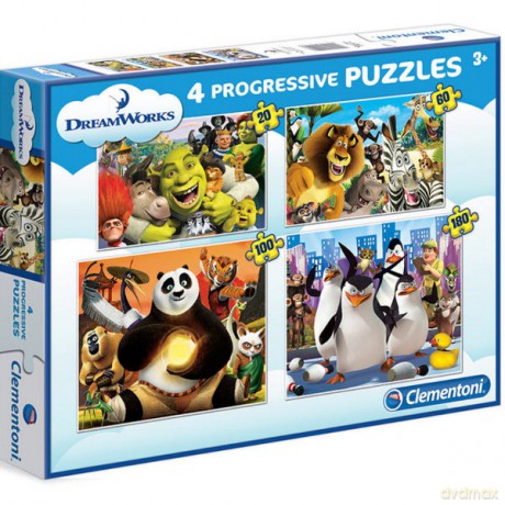 CLEMENTONI 4w1 Dreamworks [PUZZLE]