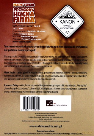 Przygody Hucka Finna - Mark Twain [AUDIOBOOK] [CD-MP3]