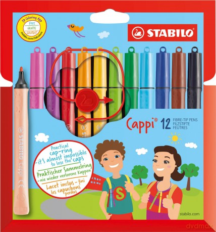 Flamastry Cappi 12 kolorów etui