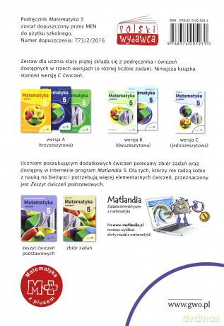 Matematyka Szkoła podstawowa 5 Z Plusem ćwiczenie wersja C [KSIĄŻKA]