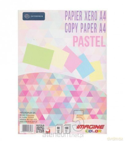 Papier ksero A4/100 5 kolorów Pastel x 20K