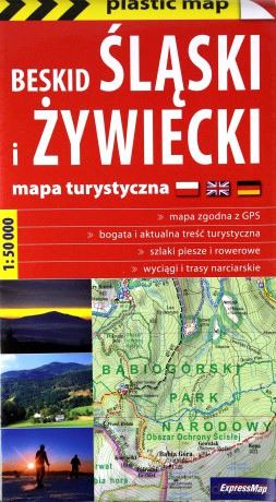 Plastic map Beskid Ślaski i Żywiecki