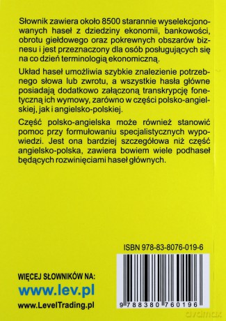 Słownik dla ekonomistów polsko-angielski angielsko-polski [KSIĄŻKA]