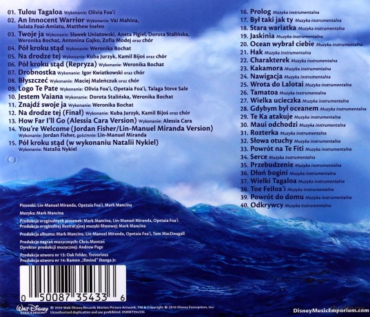 Moana soundtrack (Vaiana: Skarb oceanu) [CD]