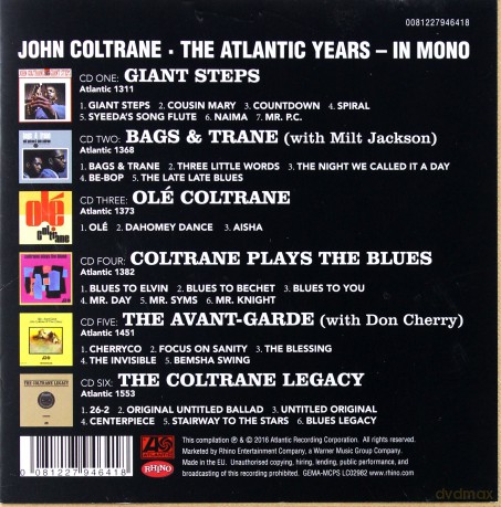 John Coltrane: The Atlantic Years In Mono [6CD]
