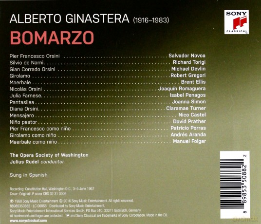 Julius Rudel: Ginastera: Bomarzo, Op. 34 [2CD]