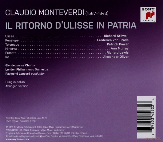 Raymond Leppard: Monteverdi: Il ritorno d'Ulisse in patria, SV 325 [3CD]