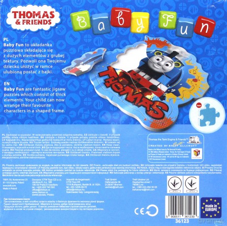 TREFL 6 el. Baby Fun, Lokomotywa Tomek i Przyjaciele (36123) [PUZZLE]