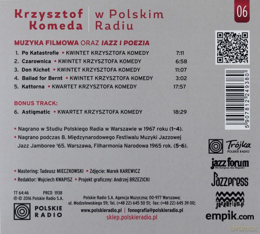 Krzysztof Komeda Trzciński w PR vol. 6 - Muzyka filmowa oraz jazz i poezja [CD]