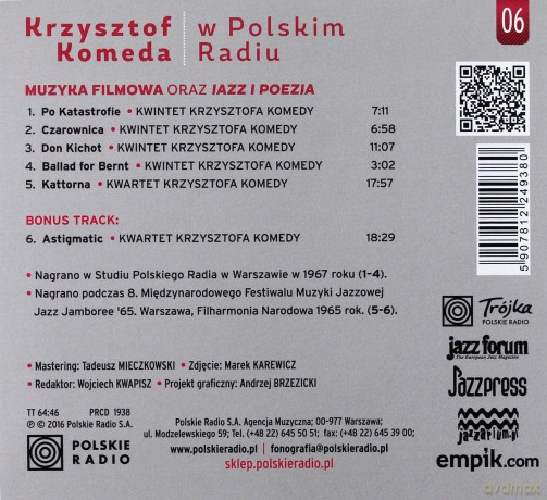 Krzysztof Komeda Trzciński w PR vol. 6 - Muzyka filmowa oraz jazz i poezja [CD]