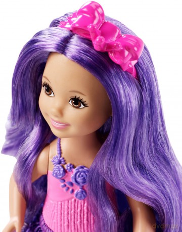 BARBIE Długowłose Chelsea fioletowa