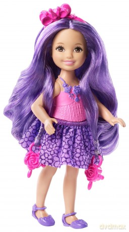 BARBIE Długowłose Chelsea fioletowa