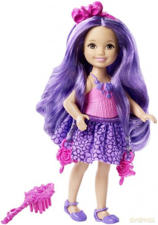 BARBIE Długowłose Chelsea fioletowa