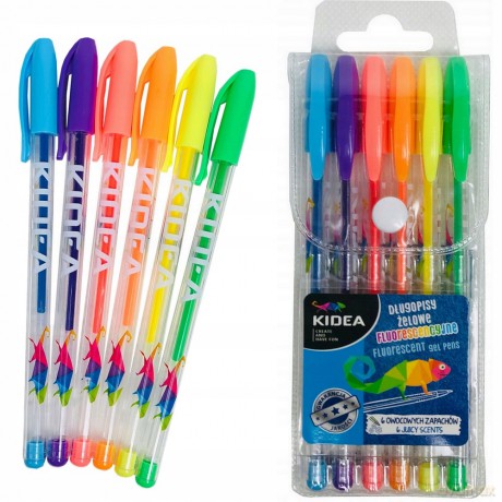 Długopisy żelowe Fluo 6 kolorów