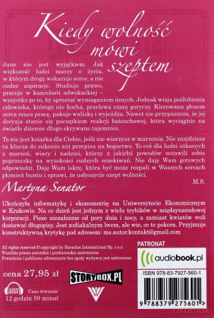 Kiedy wolność mówi szeptem - Martyna Senator [AUDIOBOOK]