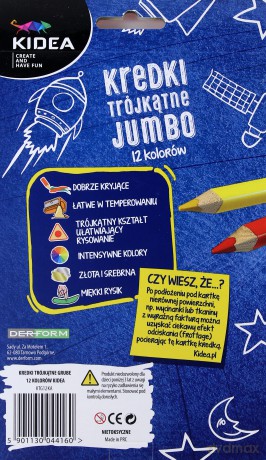 Kredki trójkątne grube 12 kolorów
