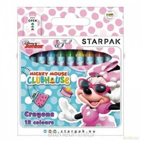 Kredki woskowe 12 kolorów Minnie