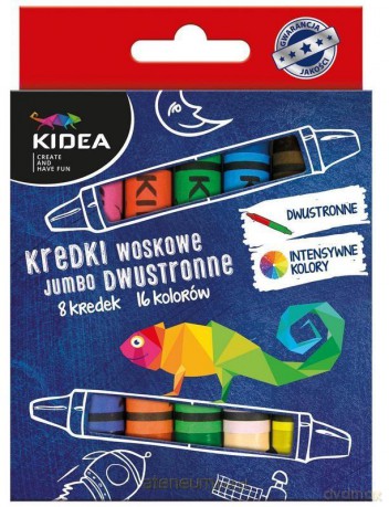 Kredki woskowe dwustronne jumbo 8 sztuk