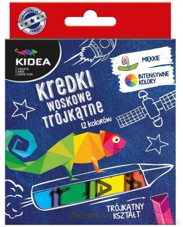 Kredki woskowe trójkątne 12 kolorów